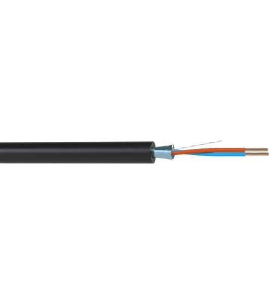 Кабель балансный микрофонный 300 м, 24 AWG, 0.22 мм2, диаметр 3.8 мм, экран, медь 7 x 0.20 мм, черный, бухта