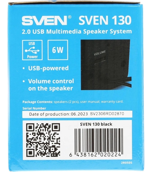 Акустическая система SVEN 130, черный (6 Вт, питание USB)