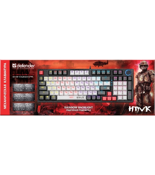 Клавиатура Defender Hawk GK-418 проводная, USB Type-A, чёрный