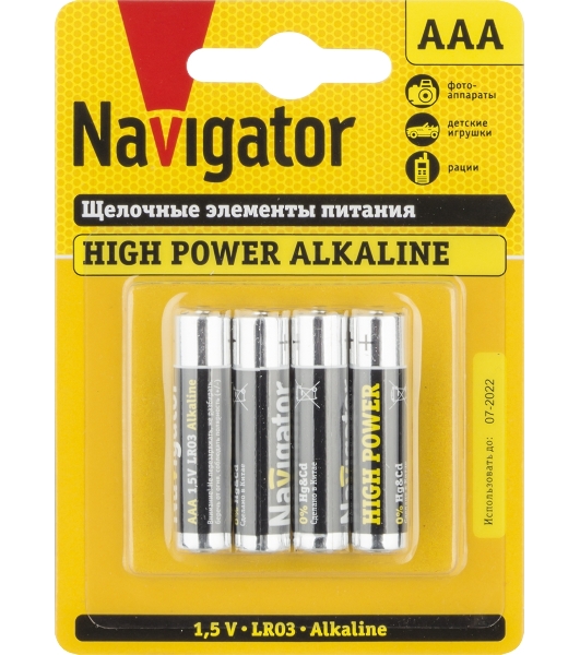 Элемент питания Navigator NBT-NE-LR03-BP4 94751, 1.5 В