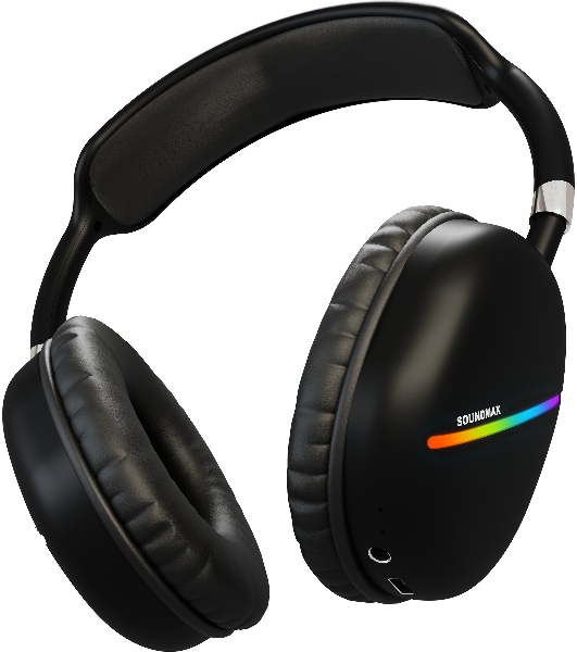 Беспроводные/проводные наушники SOUNDMAX SM-HP2200B черный, накладные, Bluetooth + проводной, до 8 ч