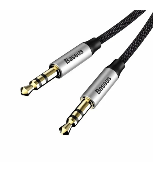 Кабель Baseus CAM30-CS1 Yiven Audio Cable M30 AUX 3.5мм (M) to AUX 3.5мм (M) 1.5m Silver+Black