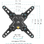 Кронштейн Arm media MARS-7 черный, 15 шт/уп. Кр. стал. настенный для TV 20'-43', max 25 кг, 5 ст св., нак. +5°-15°, пов. ±60° от ст. 66-198 мм. max VESA 200x200 мм., фото6