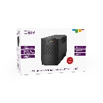 Источник бесперебойного питания CBR UPS-TWP-101J-650 / 650ВА / 390Вт / IEC 320 C13 x3 / USB Type-B / RJ11, фото2