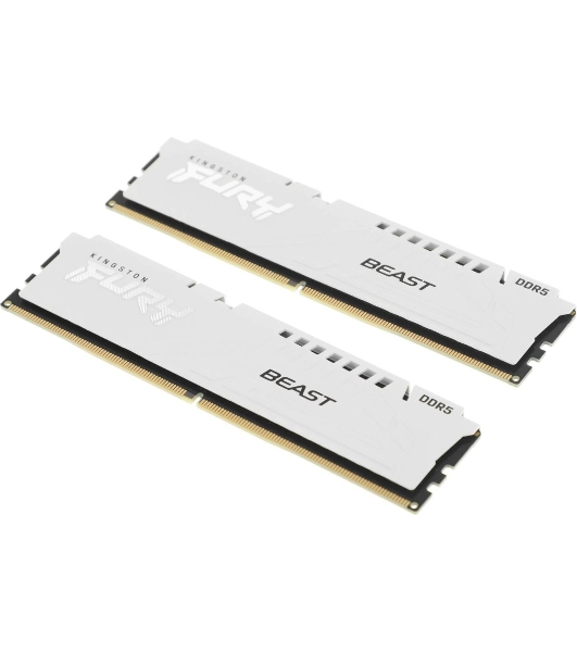 Оперативная память Kingston Fury Beast EXPO, DDR5, 32Gb (2x16 GB), 6400 MHz, CL32, радиатор, белый