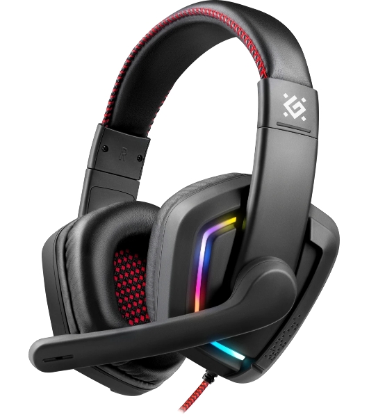 Гарнитура Defender Quake LED чёрный, проводная, подсветка