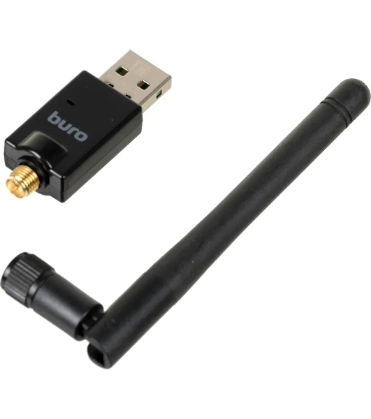 Адаптер USB Buro Bluetooth 5.0+EDR class 1 100м черный