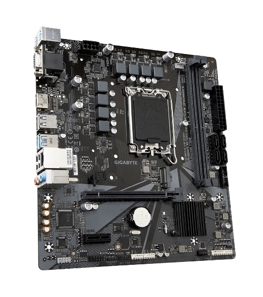 Материнская плата Gigabyte H610M H V2, LGA 1700, Intel H610, 2xDDR5, 4xSATA, 1xM.2, 1xPCIe 4.0 x16, 1xPCIe x1, 1xHDMI, 1xVGA, 1x 1Gb LAN, 2xUSB-A 3.2 Gen 1, 4xUSB-A 2.0, 3x 3.5 мм, 7.1, mATX
