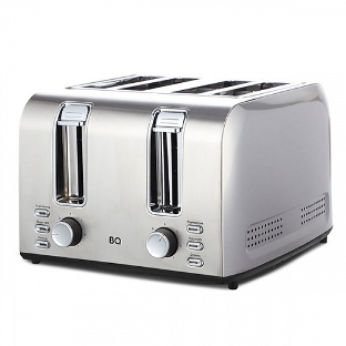 Тостер BQ T2001 чёрный/нержавеющая сталь, 1500 Вт, 4 слота