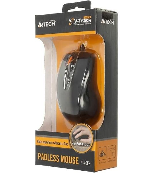 Мышь проводная A4Tech N-70FX черный, 1600 dpi, USB, кнопки - 7