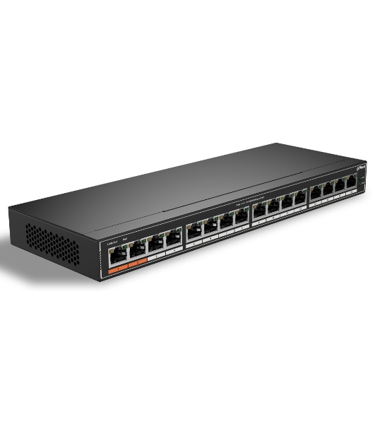 Коммутатор Dahua DH-SG1016P, 16×1 Гбит/с, неуправляемый