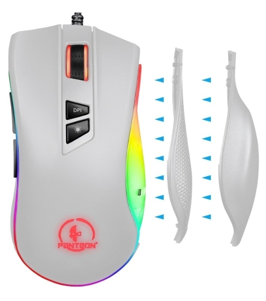 Мышь проводная Jet.A Panteon PS88 белый, 6200 dpi, USB, кнопки - 9