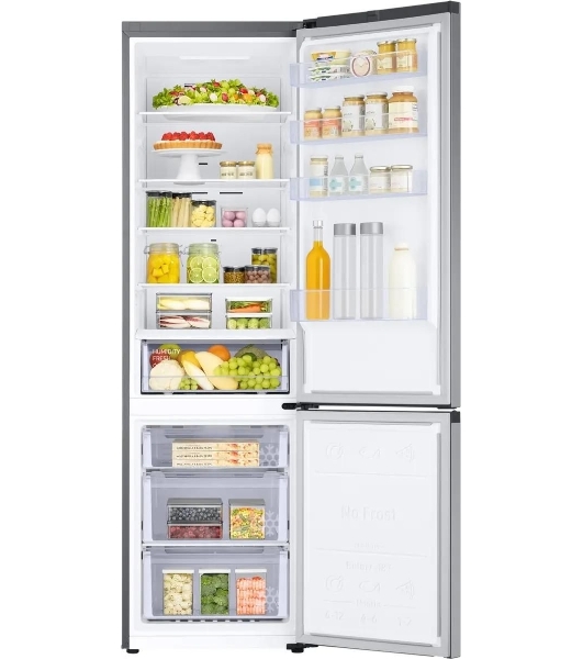 Холодильник Samsung RB38C600DSA/EF серебристый двухкамерный 276/114л морозилка снизу, No Frost