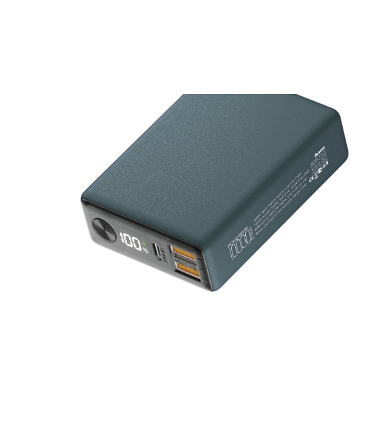 Портативный аккумулятор OLMIO QX-10, 10000mAh, 22.5W, QuickCharge3.0/PowerDelivery, LCD, темно-зеленый