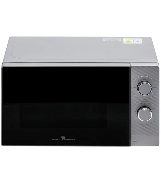 Микроволновая печь General Electronics GE-MS120S серебристый, 20 л, 700 Вт, переключатели - поворотный механизм