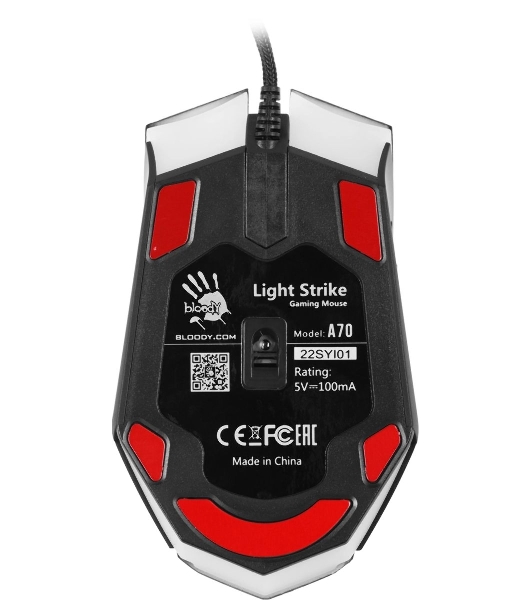 Мышь проводная A4Tech Bloody A70 черный, 6200 dpi, USB, кнопки - 8
