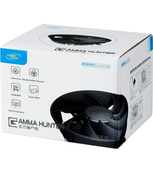 Кулер для процессора DEEPCOOL GAMMA HUNTER V2 черный/серебристый, 120 мм, алюминий, 1600 об/мин, 21 дБ, 3 pin, 95 Вт, 63.5 мм GAMMAHUNTER