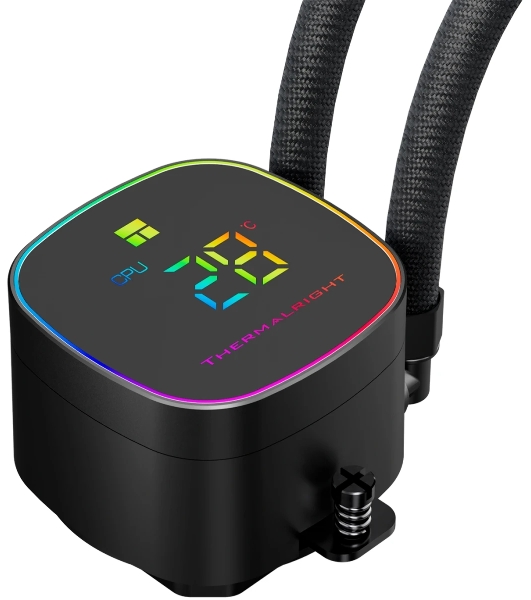 Система жидкостного охлаждения Thermalright Frozen Horizon 360 Digital (360мм, LED temp., Black, ARGB/Fans: 3x120мм, 68.9CFM, 28.2dBA, 2000RPM/Pump height 53.2мм, Rad thickness 27мм/S: 1700, 1200, 1851, 115X, AM5, AM4)