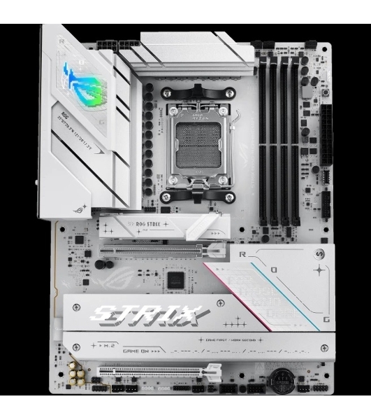 Материнская плата ASUS ROG STRIX B850-A GAMING WIFI, AM5, AMD B850, 4xDDR5, 2xSATA, 4xM.2, 1xPCIe 5.0 x16, 1xPCIe 4.0 x16, 1xPCIe x4, 1xDP, 1xHDMI, 1x2.5Gb LAN, 1xUSB-C 20Gbps, 1xUSB-C 10Gbps, 2xUSB-A 10Gbps, 4xUSB 5Gbps, 2xUSB-A 2.0, 3x3.5 мм, 7.1, ATX