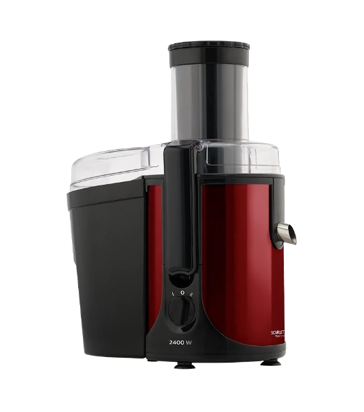 Соковыжималка Scarlett SC-JE50S48 красный, центробежная, 2400 Вт, 1000 мл, механическое