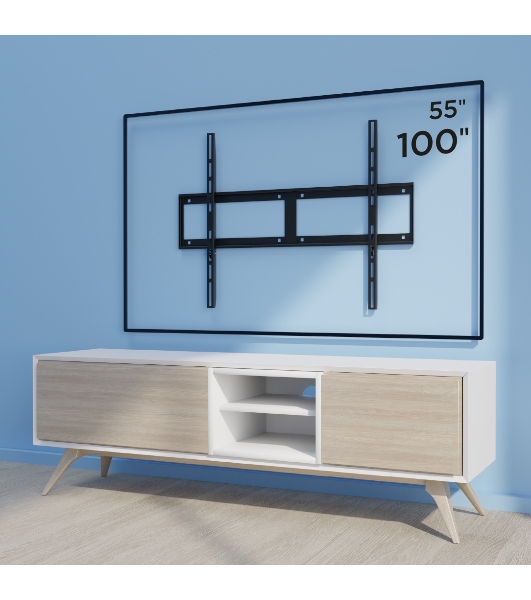 Кронштейн для телевизора Holder LCD-F8601-B черный 55'-100' макс.75кг настенный фиксированный