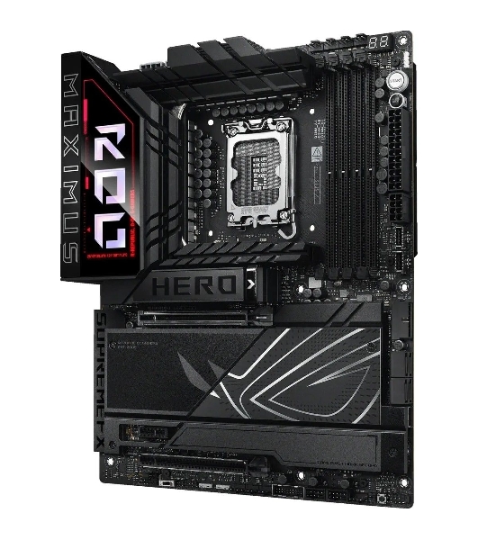 Материнская плата ASUS ROG MAXIMUS Z890 HERO, LGA 1851, Intel Z890, 4xDDR5, 4xSATA, 6xM.2, 1xPCIe 5.0 x16, 1xPCIe 4.0 x4, 1xPCIe x1, 1xHDMI, 2xUSB-C (видеовыход), 4xUSB-A 3.2 Gen 1, 4xUSB-A 3.2 Gen 2, 1xUSB-C 3.2 Gen 2, 2xUSB-C Thunderbolt 4, 2x 5Gb LAN, 2x3.5 мм, 7.1, ATX