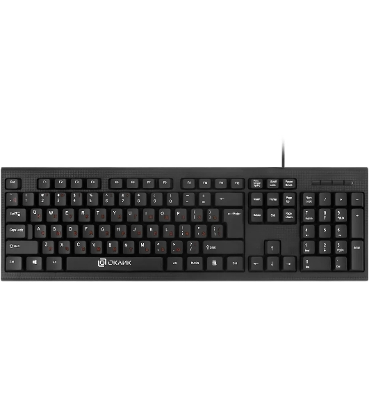 Комплект клавиатура+мышь Oklick 620M проводной, USB, 1200 DPI, чёрный