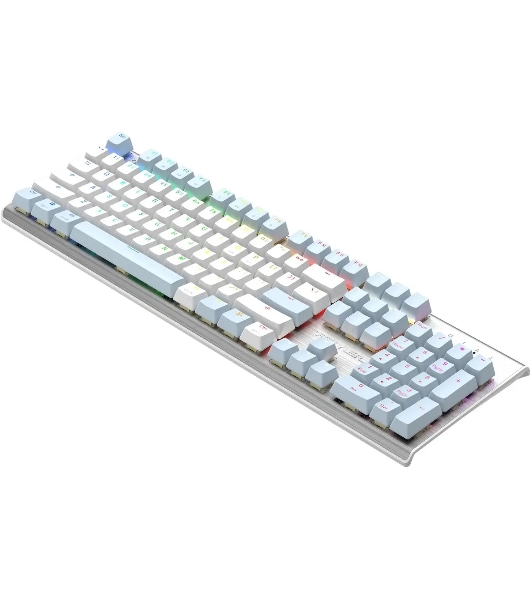 Клавиатура проводная A4Tech Fstyler FS100 Neon, USB, синий/белый
