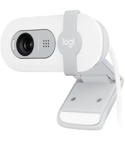 Веб-камера Logitech BRIO 100 1920x1080, 30 кадр/с, USB, микрофон, шторка приватности, крепление на мониторе, белый