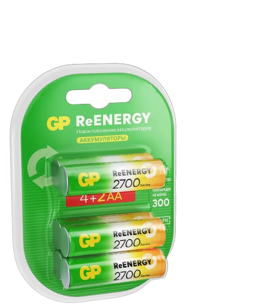 Аккумулятор GP 270AAHC4/2RGY-2CRCB6 AA NiMH 2700mAh (6шт) блистер