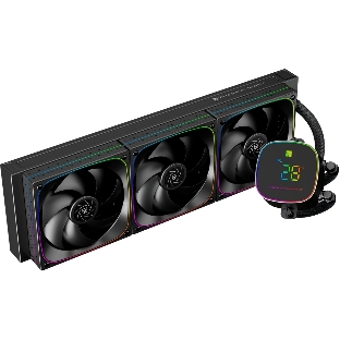 Система жидкостного охлаждения Thermalright Frozen Horizon 360 Digital (360мм, LED temp., Black, ARGB/Fans: 3x120мм, 68.9CFM, 28.2dBA, 2000RPM/Pump height 53.2мм, Rad thickness 27мм/S: 1700, 1200, 1851, 115X, AM5, AM4)