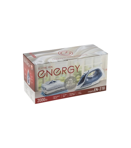 Утюг Energy EN-318 белый/синий, 2000 Вт, 22 г/мин, 240 мл