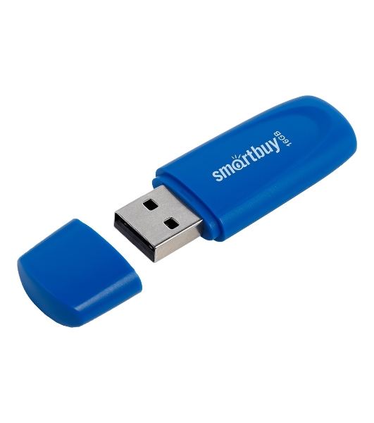 Флешка USB Smartbuy Scout Blue (SB016Gb2SCB), 16Gb, USB 2.0, R/W 15/12, синий