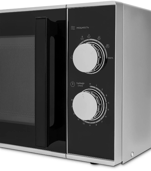 Микроволновая печь Vitek VT-MW0823 серебристый/черный, 23 л, 900 Вт, переключатели - поворотный механизм