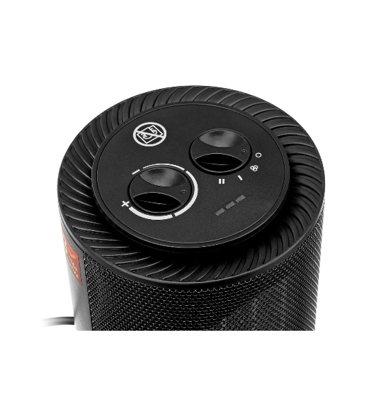 Тепловентилятор керамический Denzel DTFC-1200S, черный, 600/1200 Вт, 12 м2, 3 режима, термостат