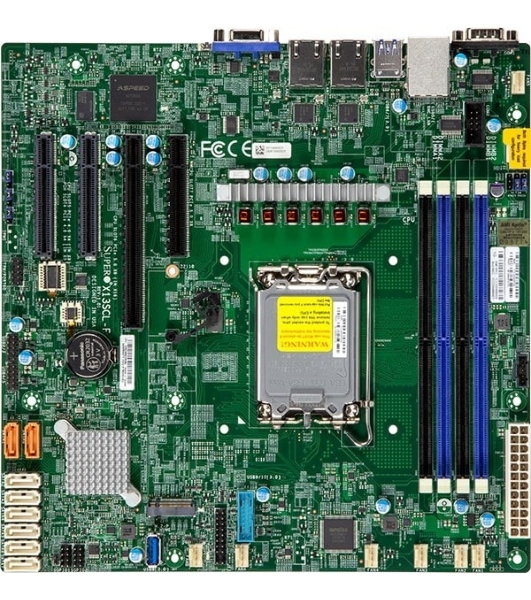 Материнская плата SuperMicro MBD-X13SCL-F-B, LGA1700, Intel C262, 4xDDR5, 8xSATA, 1xM.2, 1xPCIe 5.0 x16, 3xPCIe 5.0 x8, 1xVGA, 2x1Gb LAN, 2xUSB 2.0, 2xUSB 3.2 Gen 1, ATX