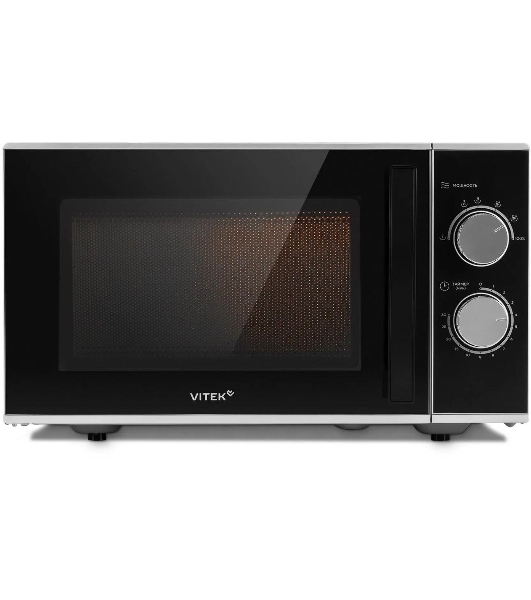 Микроволновая печь Vitek VT-MW0823 серебристый/черный, 23 л, 900 Вт, переключатели - поворотный механизм
