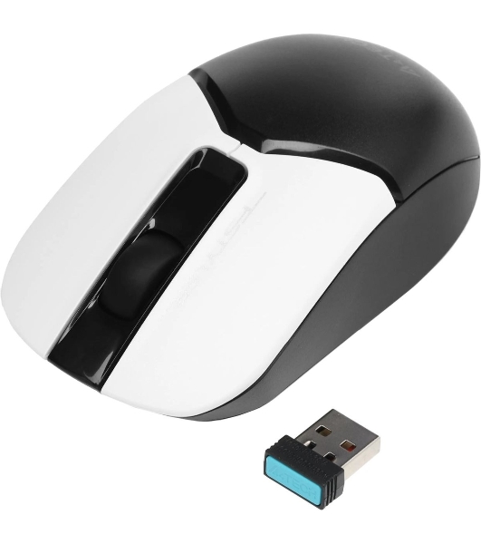 Мышь беспроводная A4Tech Fstyler FB12 белый/черный, 1200 dpi, радиоканал, Bluetooth, USB, кнопки - 3
