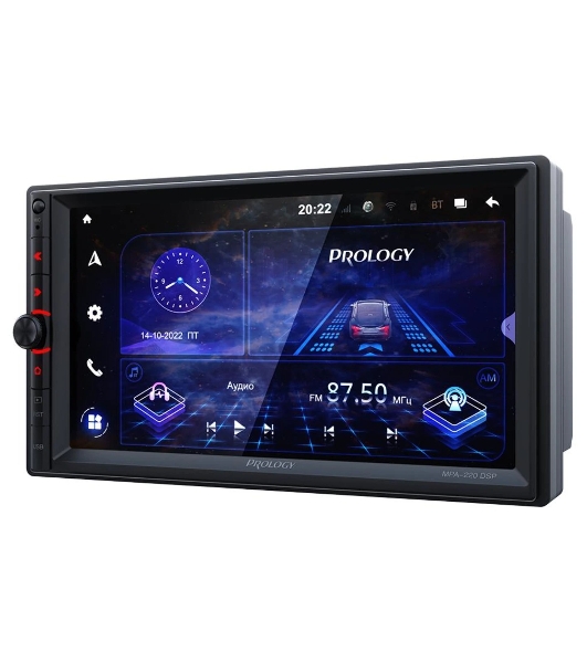 Автомагнитола Prology MPA-220 DSP, 2 DIN, 7', Android 10, Bluetooth, USB Type-A, AUX, GPS, 4G, пульт ДУ