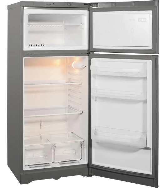 Холодильник Indesit TIA 14 G серебристый двухкамерный 194/51л морозилка сверху, ручное