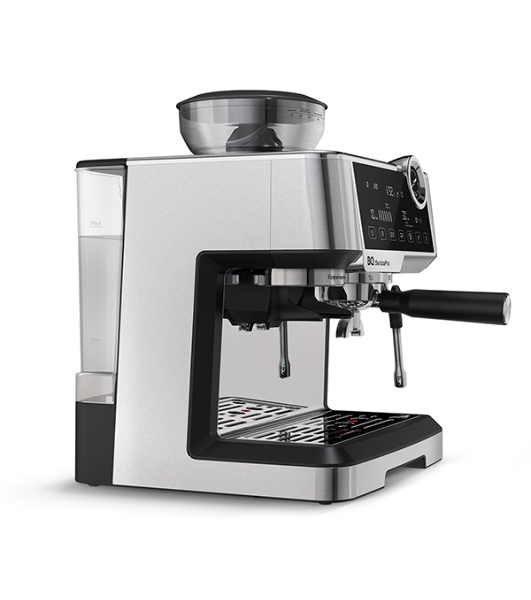 Кофеварка рожковая BQ CM5002 серебристый/черный, исп. кофе - зерновой/молотый, 2,8 л, 2400 Вт, 19 бар