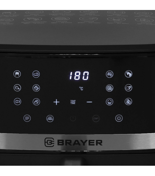 Аэрогриль Brayer BR2040 черный, 1800 Вт, 10 л, сенсор, 12 программ