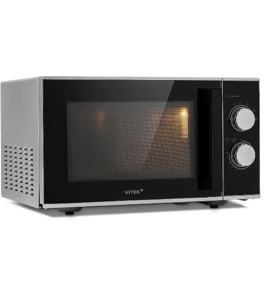 Микроволновая печь Vitek VT-MW0823 серебристый/черный, 23 л, 900 Вт, переключатели - поворотный механизм