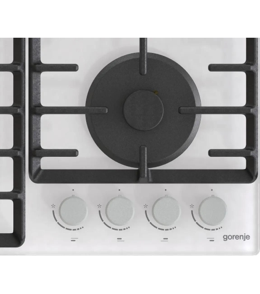 Газовая варочная панель Gorenje GT642AXW, 4 конфорки, закаленное стекло, белый