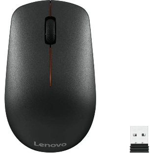 Мышь беспроводная Lenovo 400 черный, 1200 dpi, радиоканал, USB, кнопки - 3