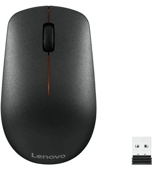 Мышь беспроводная Lenovo 400 черный, 1200 dpi, радиоканал, USB, кнопки - 3