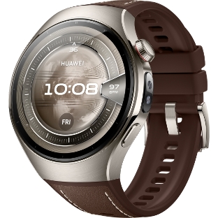 Умные часы Huawei Watch 5 46mm RTS-AL00, 1.5' AMOLED, eSIM, Wi-Fi, Bluetooth 5.2, NFC, WR50, коричневый