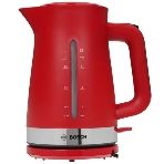 Электрочайник Bosch TWK4M224 красный, 1.7 л, 2200 Вт, скрытый нагревательный элемент, фото 1