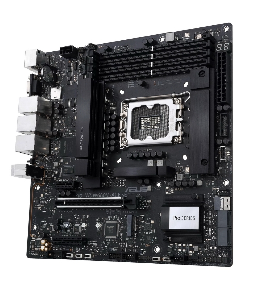 Материнская плата Asus PRO WS W680M-ACE SE, LGA1700, Intel W680, 4xDDR5, 8xSATA, 2xM.2, 1xPCIe 5.0 x16, 1xPCIe 3.0 x4, 1xPCIe 3.0 x1, 1xDP, 1xHDMI, 1xVGA, 3x2.5Gb LAN, 1xUSB-C 10Gbps, 1xUSB-A 10Gbps, 4xUSB-A 5Gbps, 3x3.5 мм, 7.1, mATX