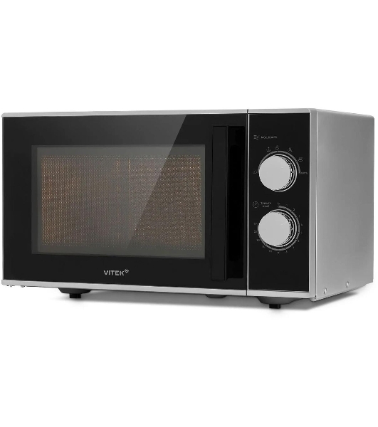 Микроволновая печь Vitek VT-MW0823 серебристый/черный, 23 л, 900 Вт, переключатели - поворотный механизм